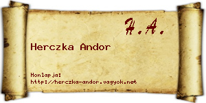 Herczka Andor névjegykártya